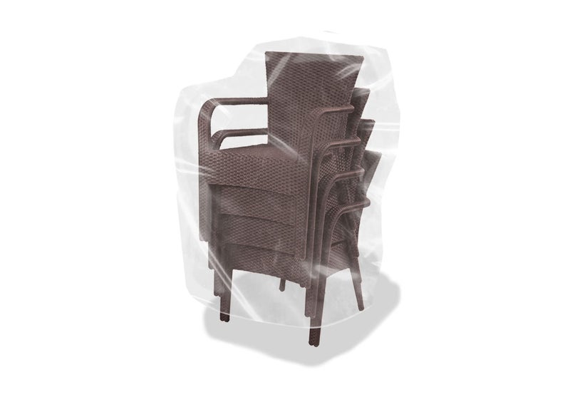 LAMINET Crystal Clear Heavy-Duty Waterproof Plastic Outdoor Furniture Cover - Hi-Back/Stacked Chairs Cover - 3 Season Protection - Keep Rain, Snow & Debris Off! Premium Protection at Economy Price! - Image 2
